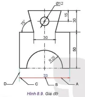 Quan sát Hình 8.9 và phát biểu quy luật về vị trí và hướng của con số kích thước so với đường kích thước Kham Pha 2 Trang 51 Cong Nghe 10 Tkcn 1