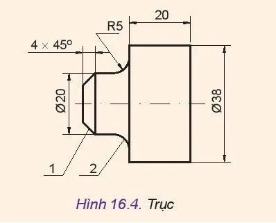 Quan sát Hình 16.4 và cho biết có thể dùng các lệnh nào để vẽ được các đối tượng 1, 2 Luyen Tap Trang 96 Cong Nghe 10 Tkcn