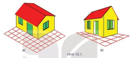 Hai hình vẽ trên cùng mô tả một nhà. Bạn hãy quan sát và nêu sự khác nhau của hai hình Mo Dau Trang 71 Cong Nghe 10 Tkcn