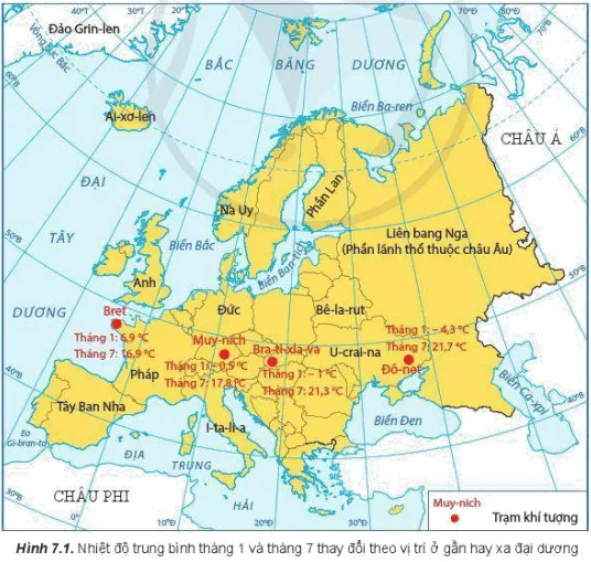 Đọc thông tin và quan sát hình 7.1, hãy nhận xét sự thay đổi của nhiệt độ Cau Hoi Trang 28 Dia Li 10