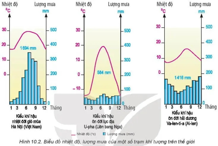 Cho biểu đồ nhiệt độ, lượng mưa của một số trạm khí tượng Bai 10 Thuc Hanh Doc Ban Do Cac Doi Va Cac Kieu 131877