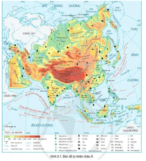 Đọc thông tin và quan sát hình 5.1, hình 5.2, hãy trình bày đặc điểm tự nhiên của khu vực Trung Á Cau Hoi Trang 110 Dia Li Lop 7 Canh Dieu