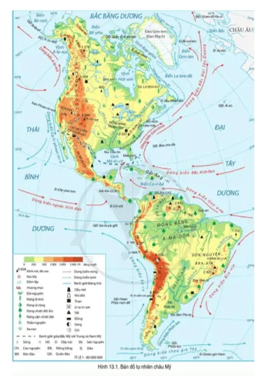 Đọc thông tin và quan sát hình 13.1, hãy trình bày sự phân hóa địa hình ở Bắc Mỹ Cau Hoi Trang 128 Dia Li Lop 7 Canh Dieu 141199