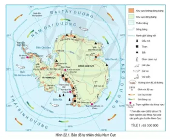 Quan sát hình 22.1 và quả địa cầu, nêu đặc điểm vị trí địa lí Châu Nam Cực Cau Hoi Trang 151 Dia Li Lop 7 Canh Dieu 141228