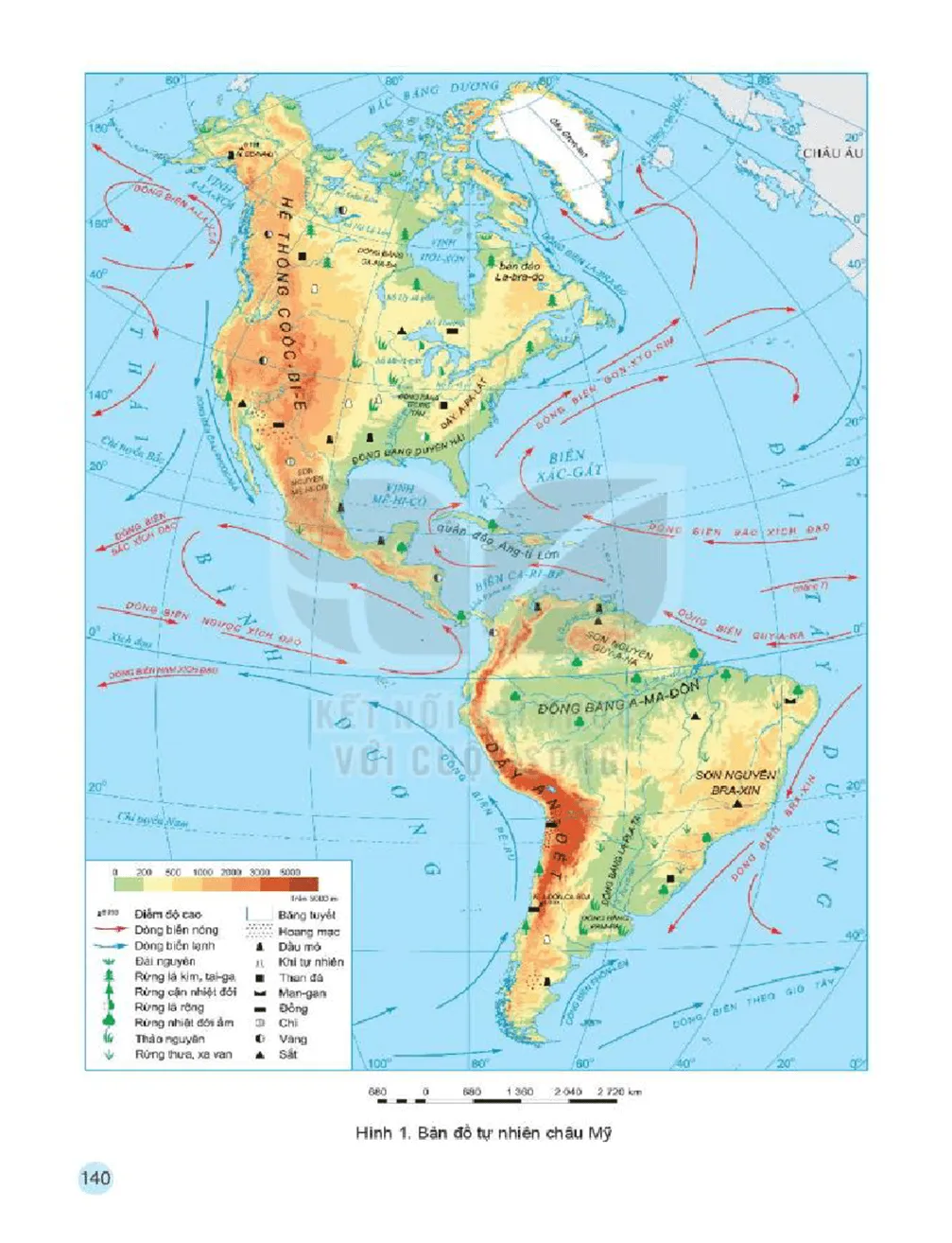 Quan sát bản đồ tự nhiên châu Mỹ trang 140 và đọc thông tin Cau Hoi Trang 144 Dia Li Lop 7 Ket Noi 126037