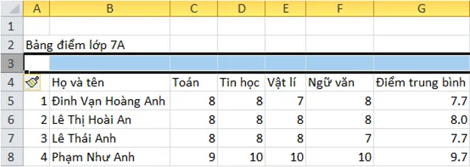 Giải bài tập Tin học 7 | Để học tốt Tin học 7 Bai 1 Trang 54 Sgk Tin Hoc 7 10