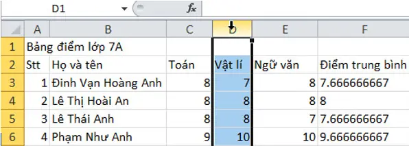 Giải bài tập Tin học 7 | Để học tốt Tin học 7 Bai 1 Trang 54 Sgk Tin Hoc 7 3