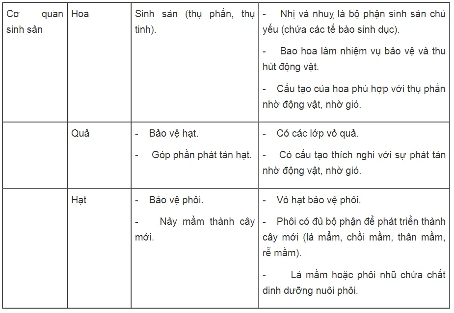 Bài tập có lời giải trang 58, 59, 60, 61 SBT Sinh học 6 | Giải sách bài tập Sinh học 6 hay nhất tại SachGiaiBaiTap Chuong 7 Qua Va Hat 3