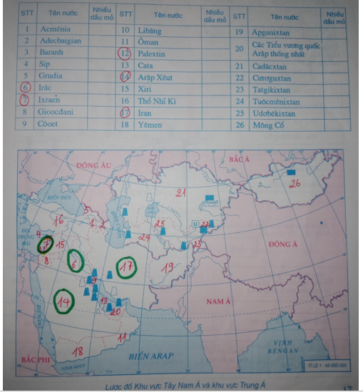 Giải tập bản đồ và bản đồ thực hành Địa Lí 11 Bai 1 Trang 17 Tap Ban Do Dia Li 11 2