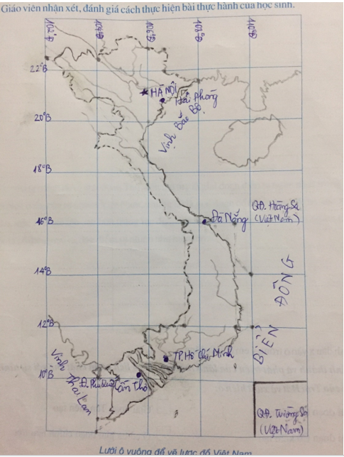 Giải tập bản đồ và bản đồ thực hành Địa Lí 12 Bai 3 Thuc Hanh Ve Luoc Do Viet Nam