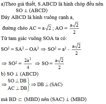 Giải bài 10 trang 114 sgk Hình học 11 | Để học tốt Toán 11 Bai 10 Trang 114 Sgk Hinh Hoc 11 1