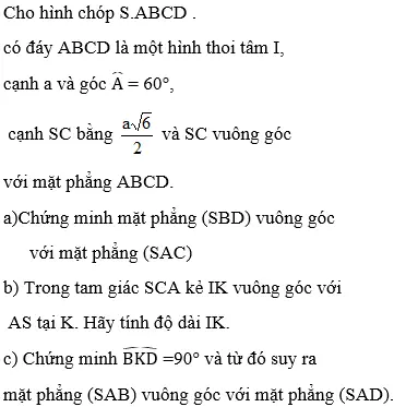 Giải bài 11 trang 114 sgk Hình học 11 | Để học tốt Toán 11 Bai 11 Trang 114 Sgk Hinh Hoc 11