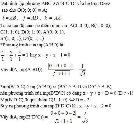 Giải bài 10 trang 91 sgk Hình học 12 | Để học tốt Toán 12 Bai 10 Trang 91 Sgk Hinh Hoc 12