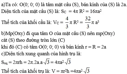 Giải bài 6 trang 100 sgk Hình học 12 | Để học tốt Toán 12 Bai 6 Trang 100 Sgk Hinh Hoc 12