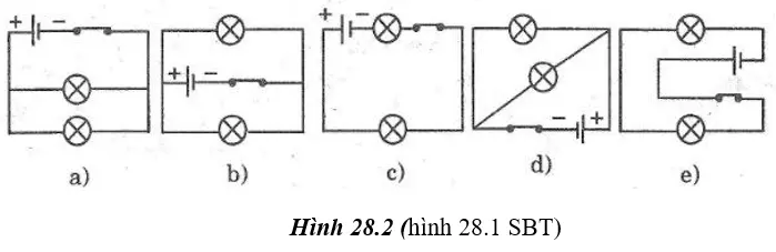 Giải Vở Bài Tập Vật Lí 7 - Bài 28: Thực hành: Đo cường độ dòng điện và hiệu điện thế đối với đoạn mạch song song
