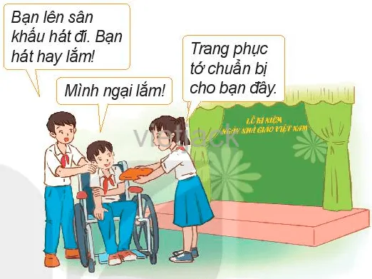 Em hãy cho biết, trong các tình huống trên, bạn nào đã thực hiện đúng, bạn nào thực hiện chưa đúng Kham Pha 1 Trang 55 2 Gdcd Lop 6 Ket Noi Tri Thuc