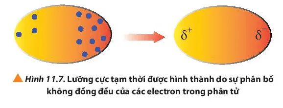 Sự phân bố electron không đồng đều trong một nguyên tử hay một phân tử (ảnh 1) Bai 2 Trang 71 Hoa Hoc 10 135072