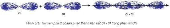 Mô tả sự tạo thành liên kết trong phân tử chlorine bằng sự xen phủ của các AO (ảnh 1) Bai 5 Trang 66 Hoa Hoc 10 135395