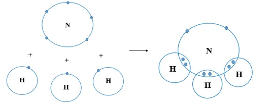 Mỗi nguyên tử N kết hợp với 3 nguyên tử H tạo thành phân tử ammonia Luyen Tap 6 Trang 37 Khtn 7 Canh Dieu 133131