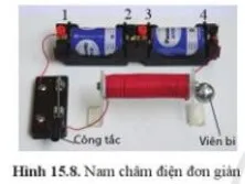 Ở thí nghiệm trên hình 15.8, dùng viên bi đã cho, em làm thế nào để kiểm tra từ trường Van Dung 1 Trang 82 Khtn 7 Canh Dieu 111