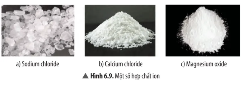 Cho biết mỗi phân tử của chất trong Hình 6.9 được tạo bởi các ion nào? Cau Hoi Thao Luan 10 Trang 41 Khtn 7 Chan Troi 133691