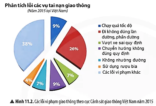 Quan sát Hình 11.2 và cho biết những lỗi vi phạm nào chiếm tỉ lệ cao trong các vụ tai nạn Cau Hoi Thao Luan 2 Trang 63 Khtn 7 Chan Troi 133747