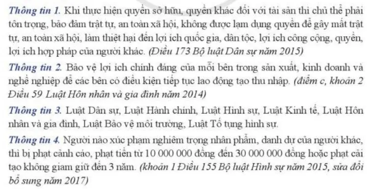 Em hãy đọc các thông tin dưới đây và cho biết đâu là quy phạm pháp luật Cau Hoi Trang 124 Kinh Te Phap Luat 10