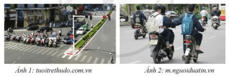 Người tham gia giao thông trong mỗi ảnh đã có hành vi như thế nào? Mo Dau Trang 128 Kinh Te Phap Luat 10