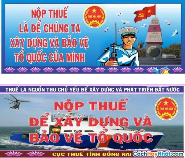 Em hãy thiết kế tranh cổ động tuyên truyền về việc thực hiện nghĩa vụ thuế Van Dung 1 Trang 41 Kinh Te Phap Luat 10