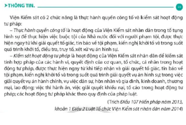 Em hãy trình bày chức năng của Viện Kiểm sát nhân dân Cau Hoi 1 Trang 104 Kinh Te Phap Luat 10