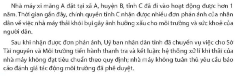 Hành vi xả thải vào môi trường của Nhà máy xi măng A Cau Hoi 1 Trang 119 Kinh Te Phap Luat 10