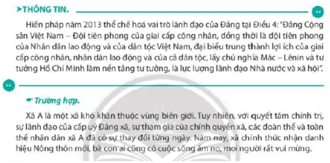 Nguyên tắc đảm bảo sự lãnh đạo của Đảng Cộng sản Việt Nam đối với Nhà nước  Cau Hoi 2 Trang 75 Kinh Te Phap Luat 10