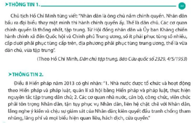 Em hãy cho biết nguyên tắc tập trung dân chủ là gì Cau Hoi 3 Trang 75 Kinh Te Phap Luat 10