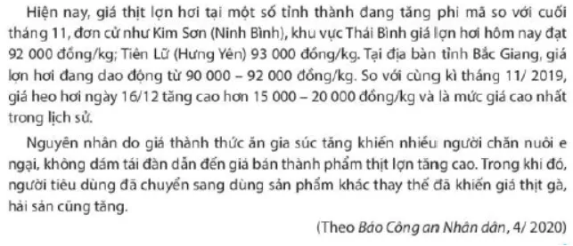 Hiện nay giá thịt lợn hơi tại một số tỉnh thành đang tăng phi mã Cau Hoi Trang 23 Kinh Te Phap Luat 10