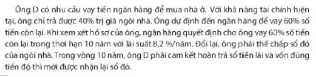 Ngân hàng nhà nước đóng vai trò gì trong mối quan hệ vay mượn tiền để mua bán nhà  Cau Hoi Trang 52 Kinh Te Phap Luat 10