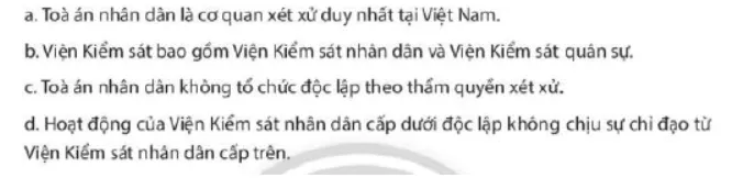 Tòa án nhân dân là cơ quan xét xử duy nhất tại Việt Nam Luyen Tap 1 Trang 108 Kinh Te Phap Luat 10