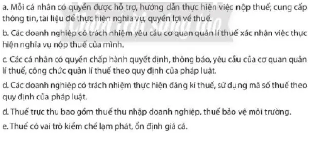 Mỗi cá nhân có quyền được hỗ trợ hướng dẫn thực hiện việc nộp thuế Luyen Tap 1 Trang 43 Kinh Te Phap Luat 10