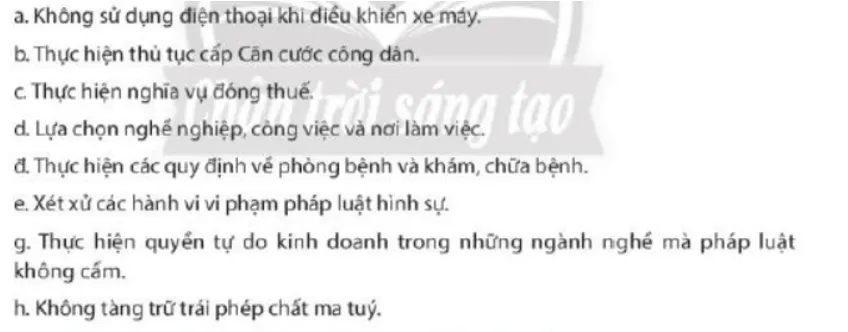 Em hãy cho biết các hành vi sau ứng với những hình thức thực hiện pháp luật nào Luyen Tap 2 Trang 133 Kinh Te Phap Luat 10