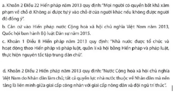 Em hãy cho biết các nội dung sau thể hiện đặc điểm nào của Hiến pháp Luyen Tap 2 Trang 138 Kinh Te Phap Luat 10