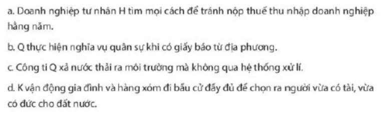 Theo em hành vi nào dưới đây là tuân thủ Hiến pháp Luyen Tap 3 Trang 139 Kinh Te Phap Luat 10