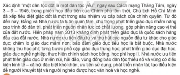 Em hãy nêu ví dụ về việc thực hiện tốt quy định của Hiến pháp năm 2013 về giáo dục Cau Hoi 1 Trang 105 Kinh Te Phap Luat 10 1