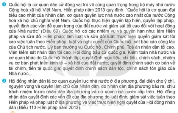 Theo em, vì sao Quốc hội và Hội đồng nhân dân được gọi là cơ quan quyền lực nhà nước? Cau Hoi 1 Trang 110 Kinh Te Phap Luat 10