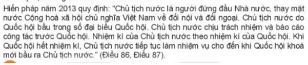 Theo em, Chủ tịch nước có vị trí, vai trò như thế nào? Cau Hoi 1 Trang 113 Kinh Te Phap Luat 10