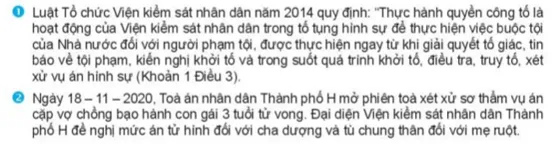 Từ các thông tin trên, em hãy cho biết Viện kiểm sát nhân dân thành phố H Cau Hoi 1 Trang 142 Kinh Te Phap Luat 10