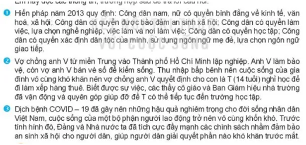 Em hãy nêu các biểu hiện cụ thể về những quyền kinh tế, văn hóa, xã hội Cau Hoi 3 Trang 100 Kinh Te Phap Luat 10