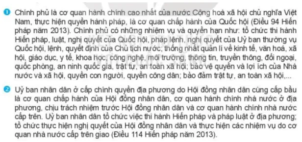 Vì sao Chính phủ và Uỷ ban nhân dân được gọi là cơ quan hành chính nhà nước? Cau Hoi 3 Trang 111 Kinh Te Phap Luat 10