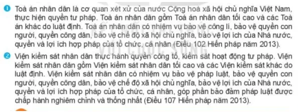 Tòa án nhân dân, Viện kiểm sát nhân dân có chức năng, nhiệm vụ gì? Cau Hoi 5 Trang 112 Kinh Te Phap Luat 10