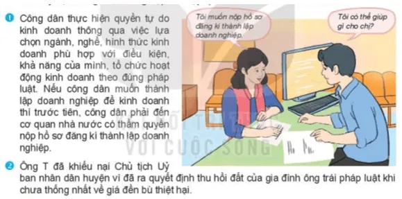 Trong bức tranh trên, người phụ nữ đã sử dụng pháp luật như thế nào Cau Hoi 5 Trang 85 Kinh Te Phap Luat 10