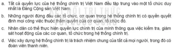 Em hãy cho biết các ý kiến sau đúng hay sai? Vì sao? Luyen Tap 1 Trang 121 Kinh Te Phap Luat 10