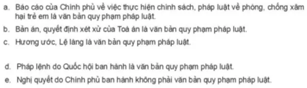 Theo em, các nhận định về văn bản quy phạm pháp luật sau đúng hay sai? Luyen Tap 1 Trang 80 Kinh Te Phap Luat 10